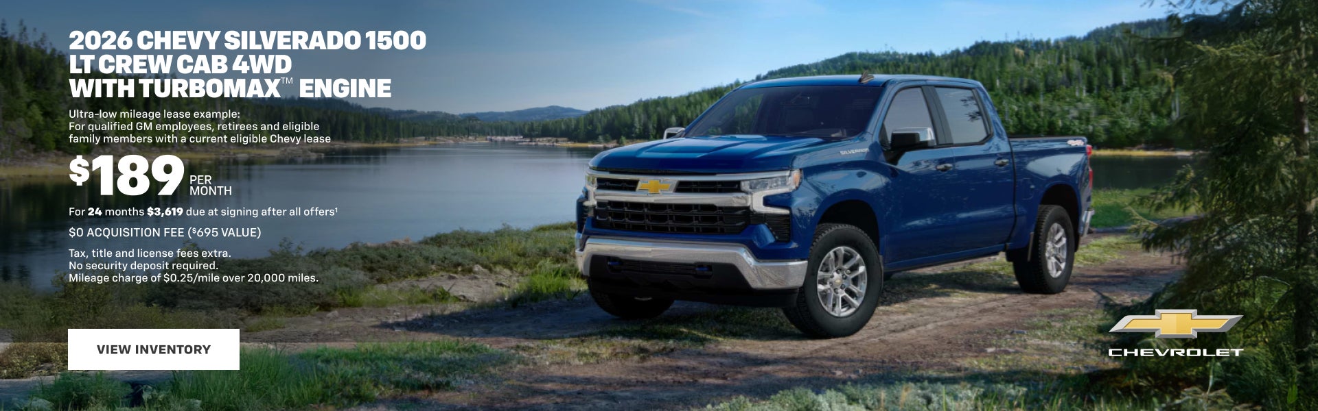 2026 Chevy Silverado 1500 LT Crew Cab 4WD with TurboMax Engine. Ultra-low mileage lease example f...